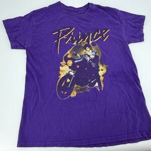 Prince T-Shirt Purple Rain Motorcycle Graphic Tee Small Purple Rock Music Retro